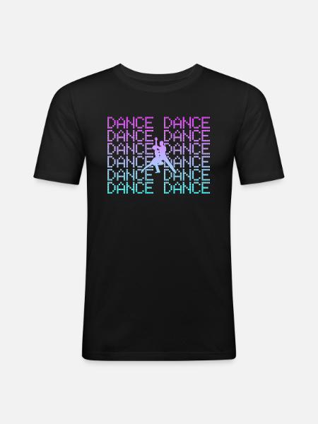 danser - T-shirt près du corps Homme - noir
