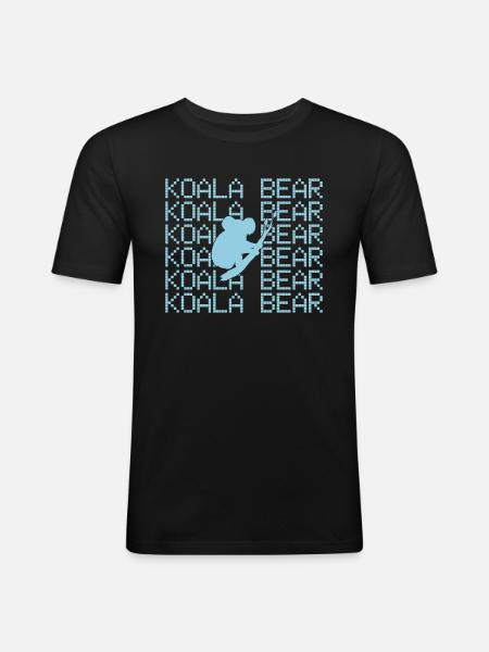 Ours Koala - T-shirt près du corps Homme - noir
