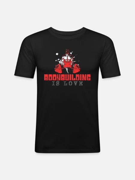 Bodybuilding saying - Men's Slim Fit T-Shirt - black