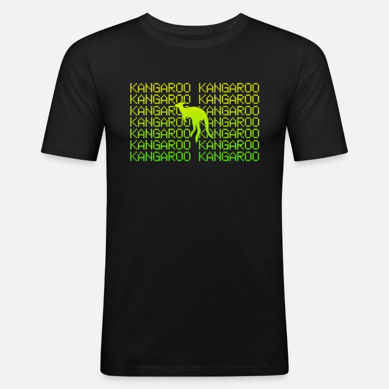 Känguru - Männer Slim Fit T-Shirt - Schwarz