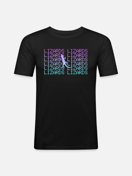Eidechse - Männer Slim Fit T-Shirt - Schwarz