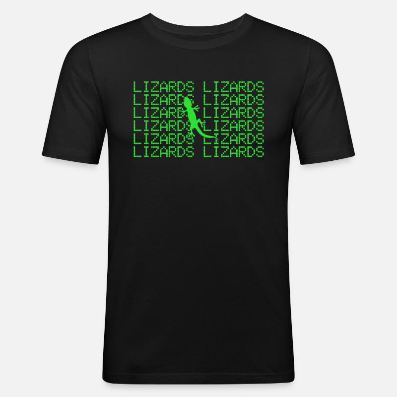 Eidechse - Männer Slim Fit T-Shirt - Schwarz