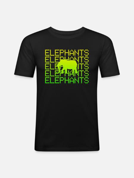 Éléphant - T-shirt près du corps Homme - noir