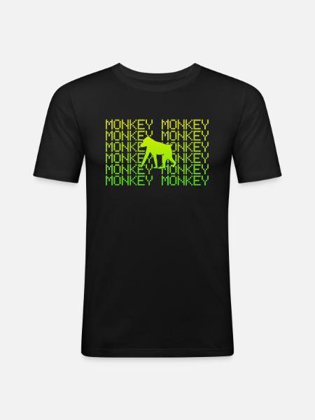 Singe - T-shirt près du corps Homme - noir