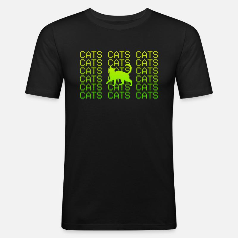 Chat - T-shirt près du corps Homme - noir
