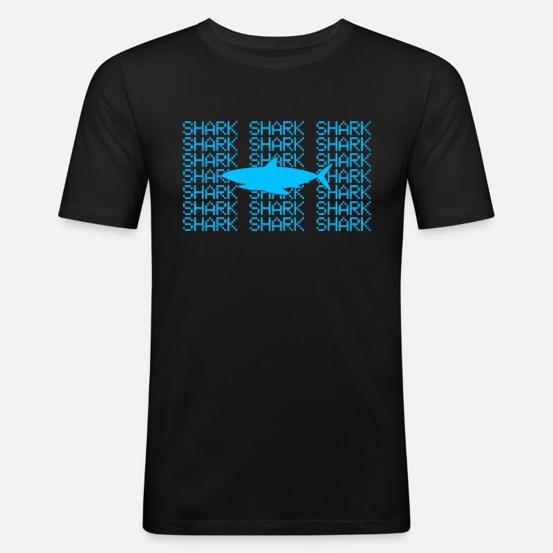 Hai - Männer Slim Fit T-Shirt - Schwarz