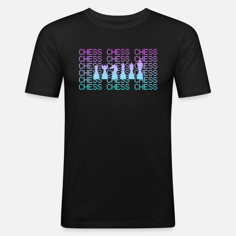 Schach - Männer Slim Fit T-Shirt - Schwarz