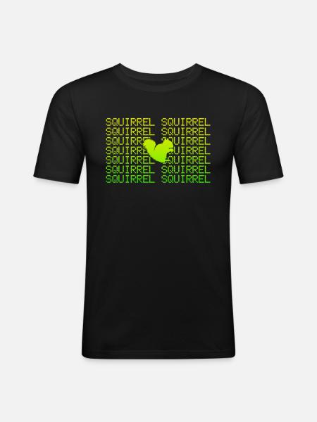 Écureuil - T-shirt près du corps Homme - noir