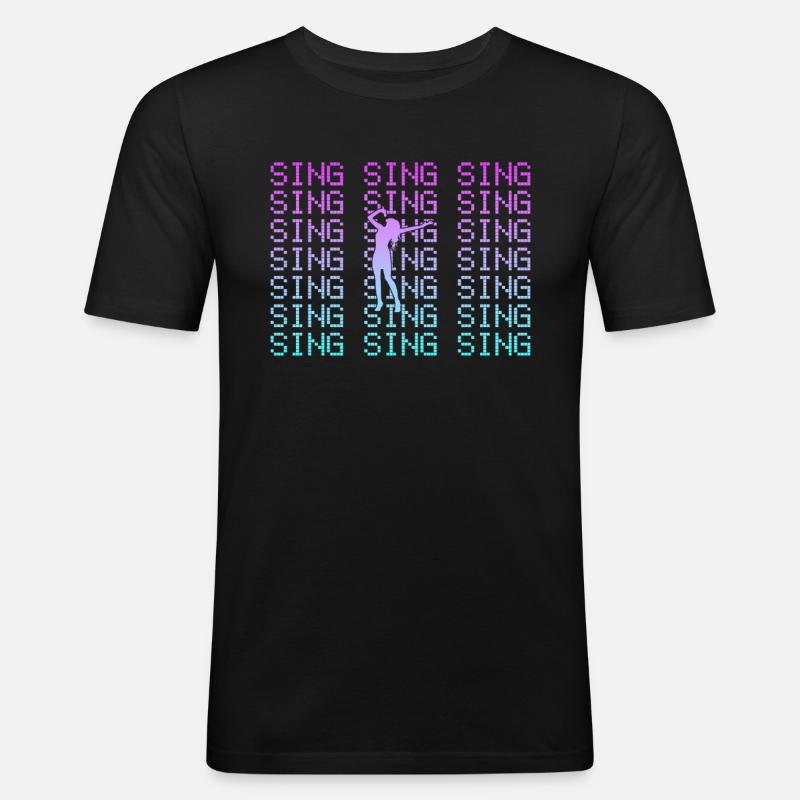 Singen - Männer Slim Fit T-Shirt - Schwarz