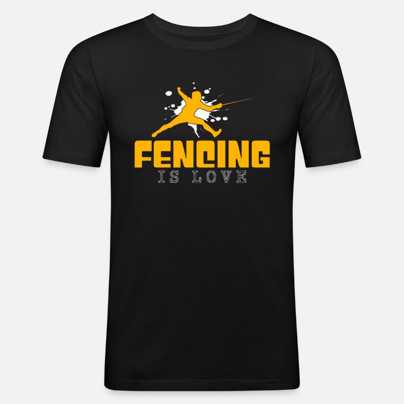 Fechten - Männer Slim Fit T-Shirt - Schwarz