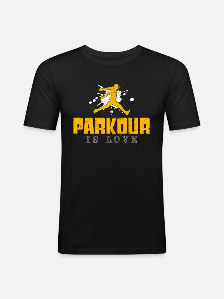 Parkour saying - Men's Slim Fit T-Shirt - black