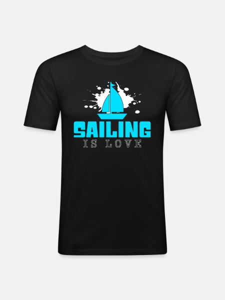 Voile - T-shirt près du corps Homme - noir