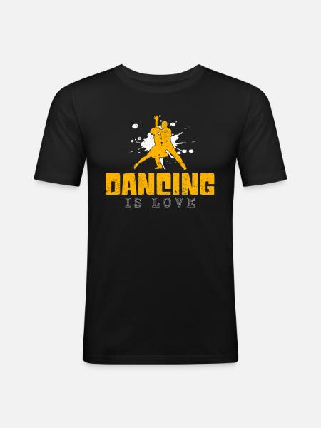 Dancing Saying - Men's Slim Fit T-Shirt - black