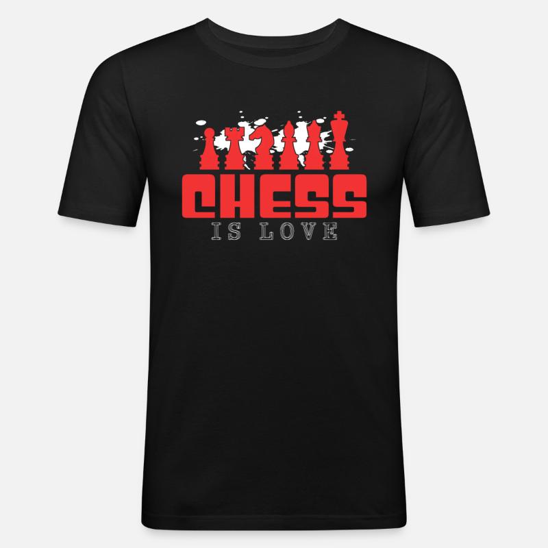 Schach - Männer Slim Fit T-Shirt - Schwarz