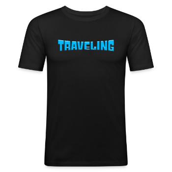 Voyager - T-shirt près du corps Homme - noir - Devant - Nik (191cm)