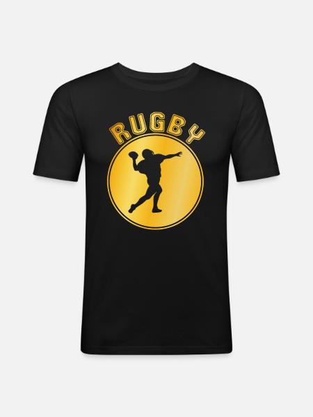 Rugby - T-shirt près du corps Homme - noir