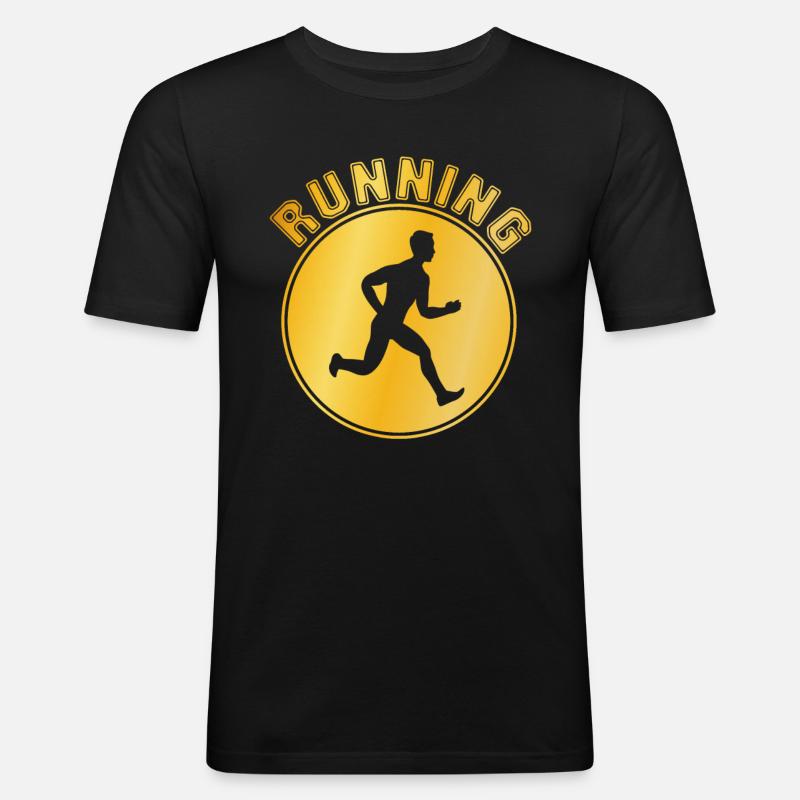 Joggen - Männer Slim Fit T-Shirt - Schwarz