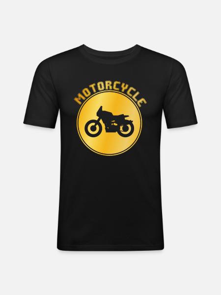 Motocyclette - T-shirt près du corps Homme - noir