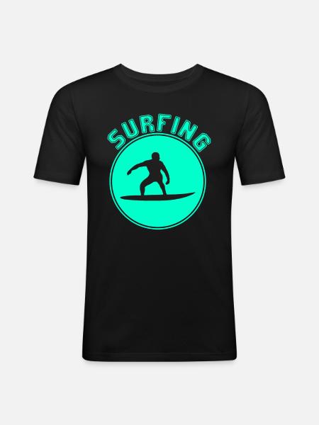 Surf - T-shirt près du corps Homme - noir