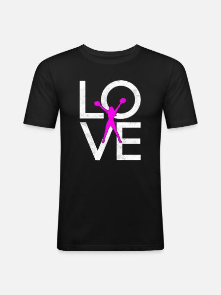 cheerleading - Männer Slim Fit T-Shirt - Schwarz