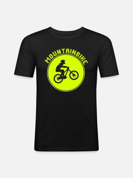 Mountainbiking - Männer Slim Fit T-Shirt - Schwarz