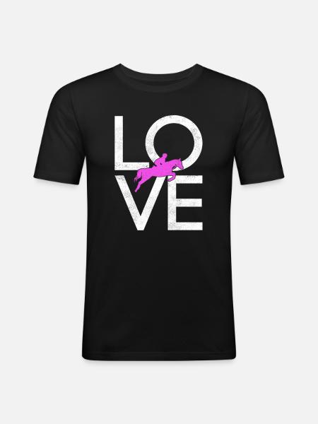 Équitation - T-shirt près du corps Homme - noir