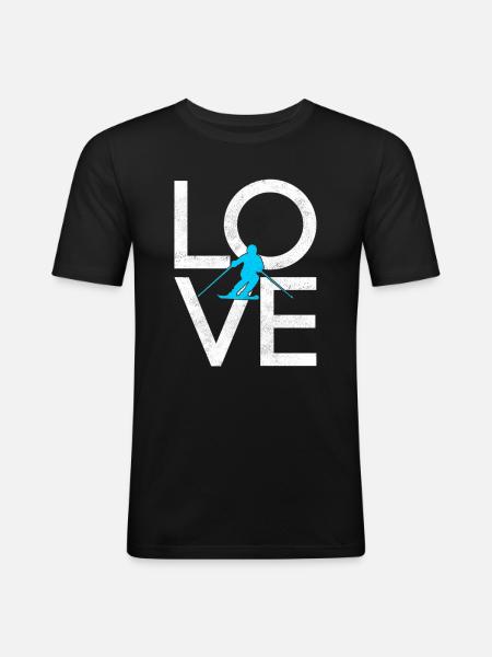 Ski - T-shirt près du corps Homme - noir