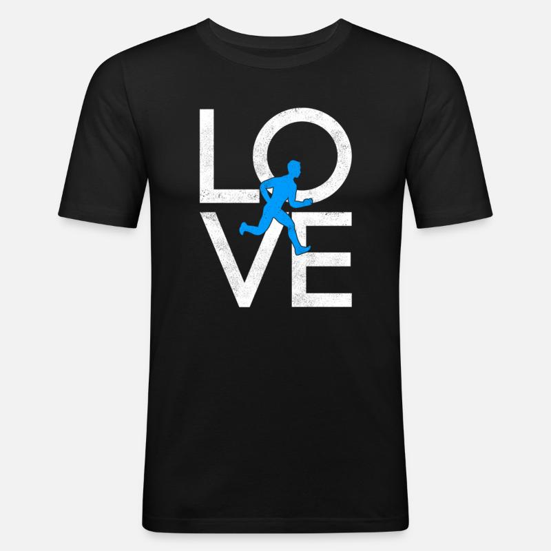 Joggen - Männer Slim Fit T-Shirt - Schwarz