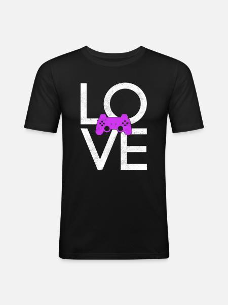 Jeu - T-shirt près du corps Homme - noir