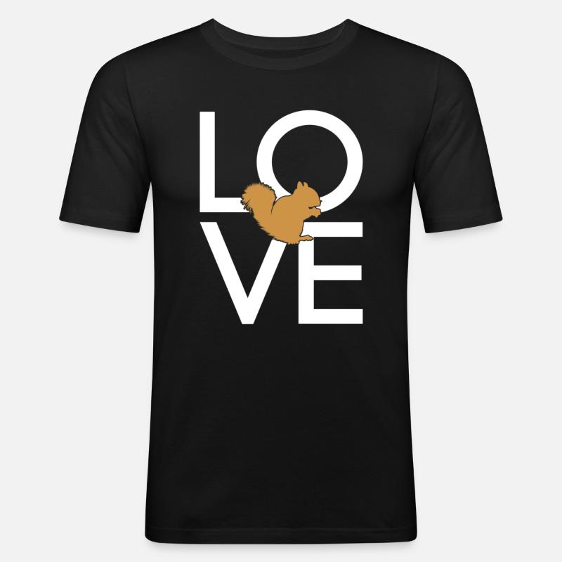 Écureuil - T-shirt près du corps Homme - noir