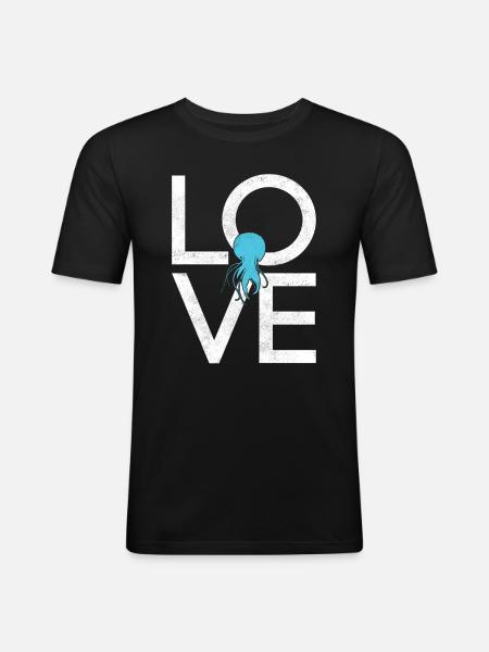 Méduse - T-shirt près du corps Homme - noir