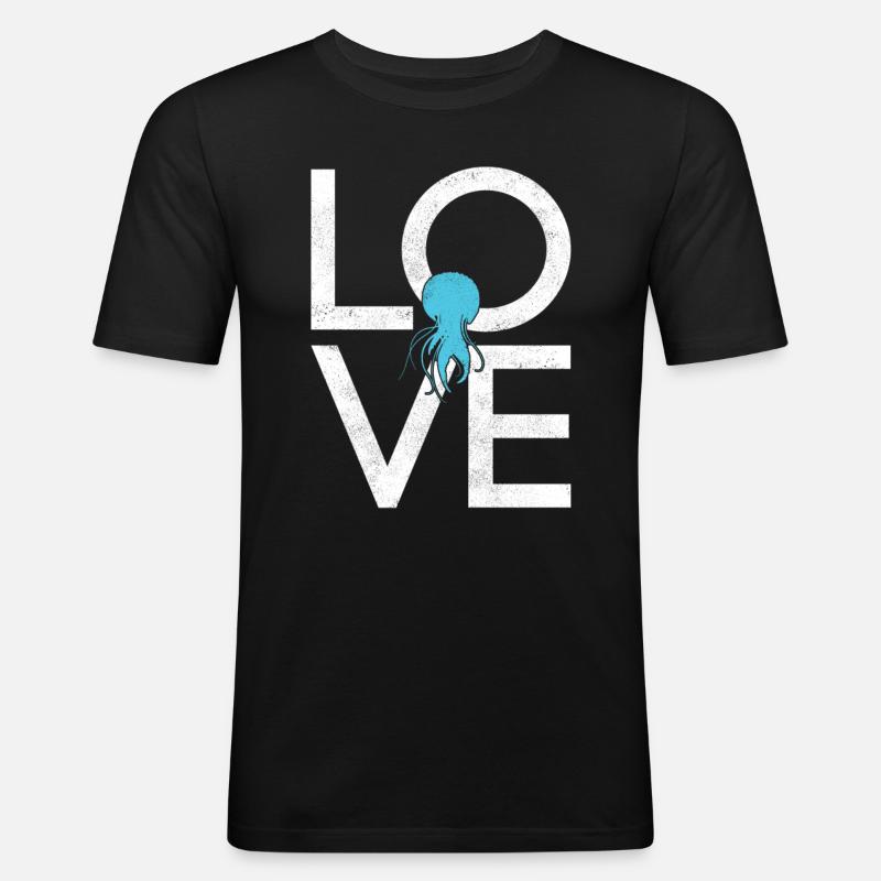 Qualle - Männer Slim Fit T-Shirt - Schwarz