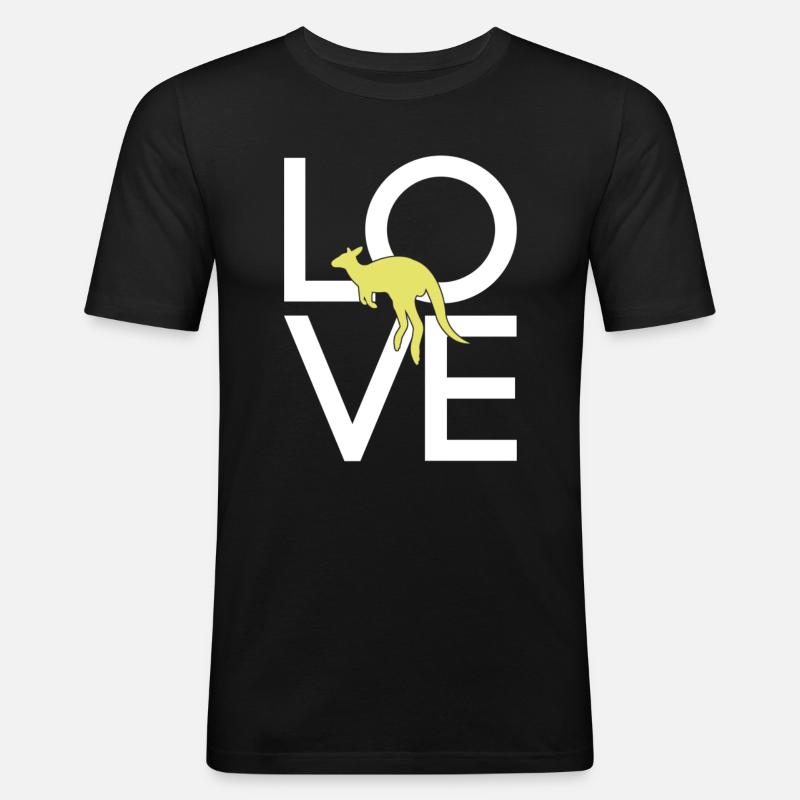 Känguru - Männer Slim Fit T-Shirt - Schwarz