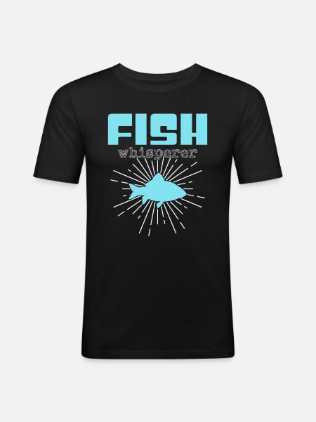 fish whisperer - Men's Slim Fit T-Shirt - black