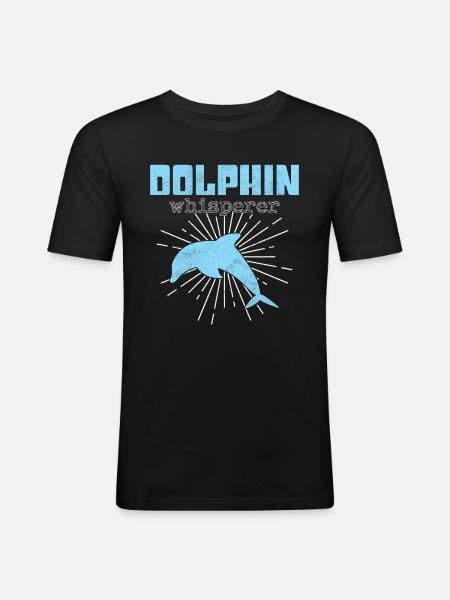 Dolphin Whisperer - Men's Slim Fit T-Shirt - black