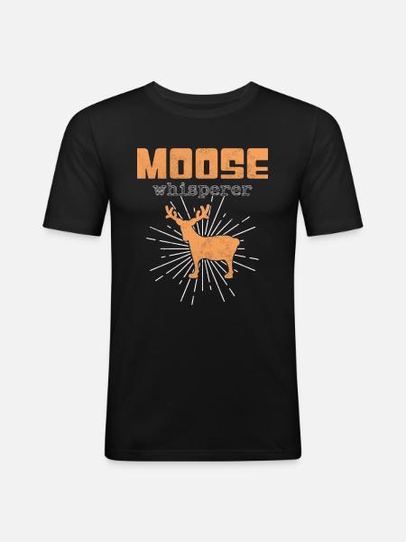 Moose Whisperer - Men's Slim Fit T-Shirt - black