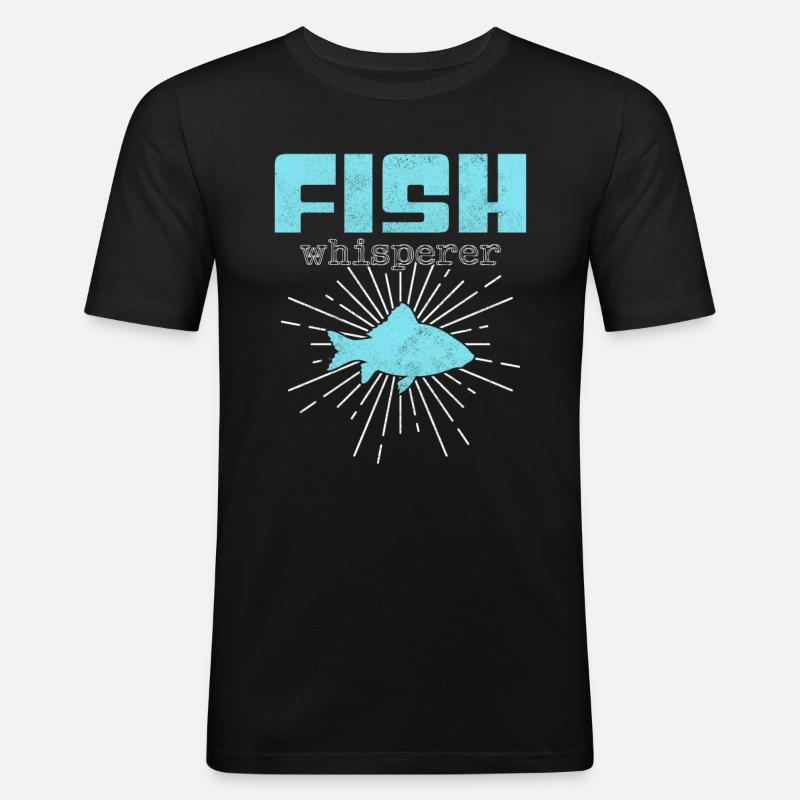 fish whisperer - Männer Slim Fit T-Shirt - Schwarz