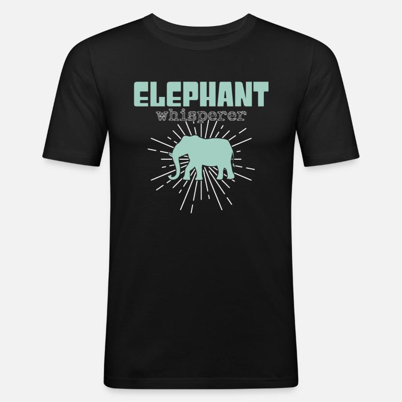 elephant whisperer - Männer Slim Fit T-Shirt - Schwarz