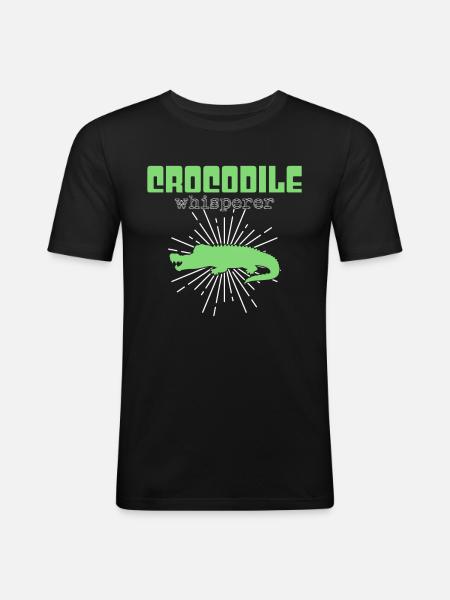 Crocodile Whisperer - Men's Slim Fit T-Shirt - black