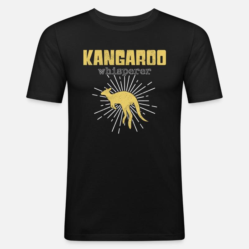Känguru Flüsterer - Männer Slim Fit T-Shirt - Schwarz