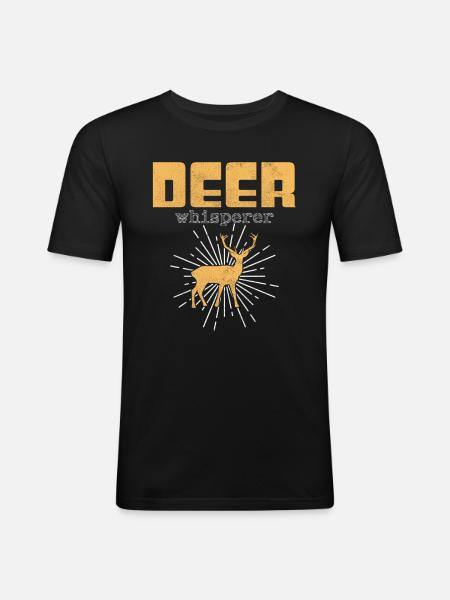 Deer Whisperer - Men's Slim Fit T-Shirt - black