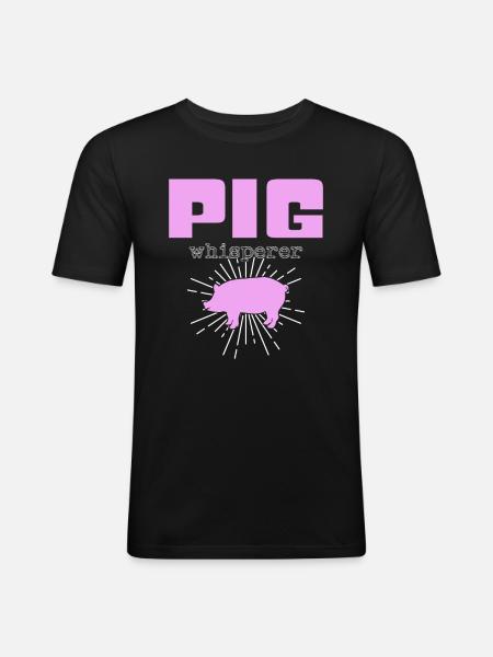 Pig Whisperer - Men's Slim Fit T-Shirt - black