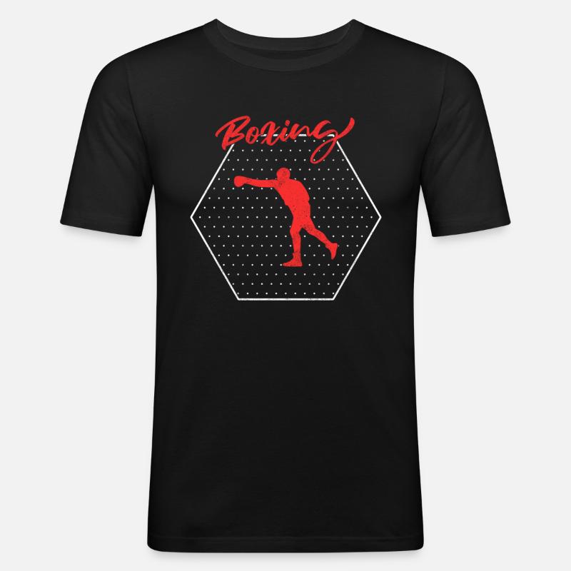 Boxen - Männer Slim Fit T-Shirt - Schwarz