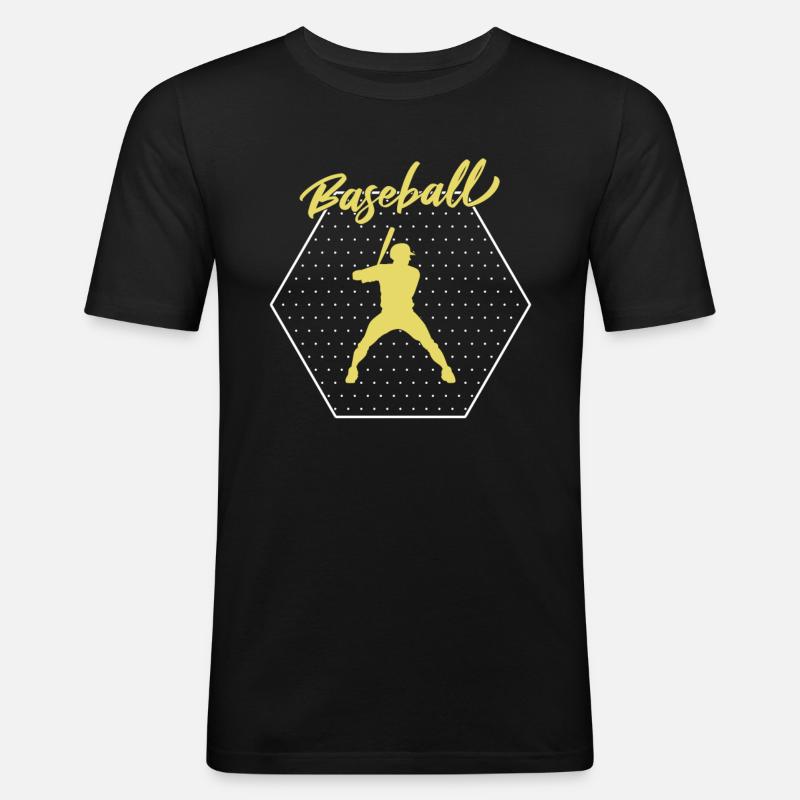 Base-ball - T-shirt près du corps Homme - noir
