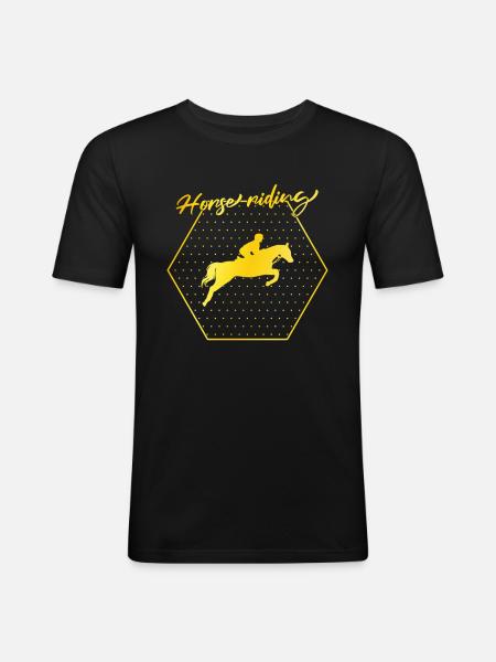 Équitation - T-shirt près du corps Homme - noir