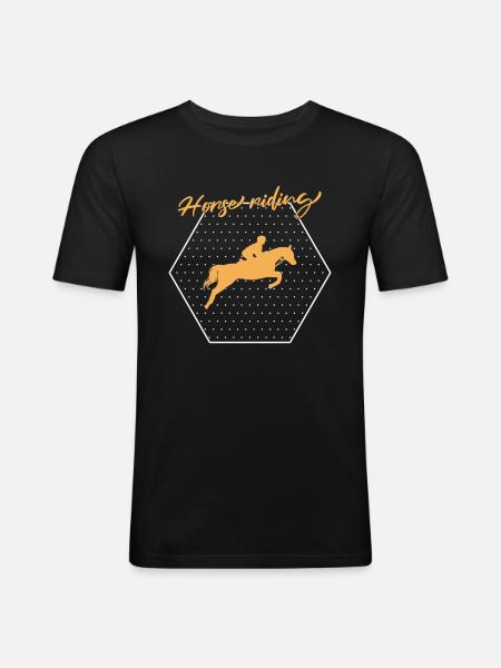Équitation - T-shirt près du corps Homme - noir