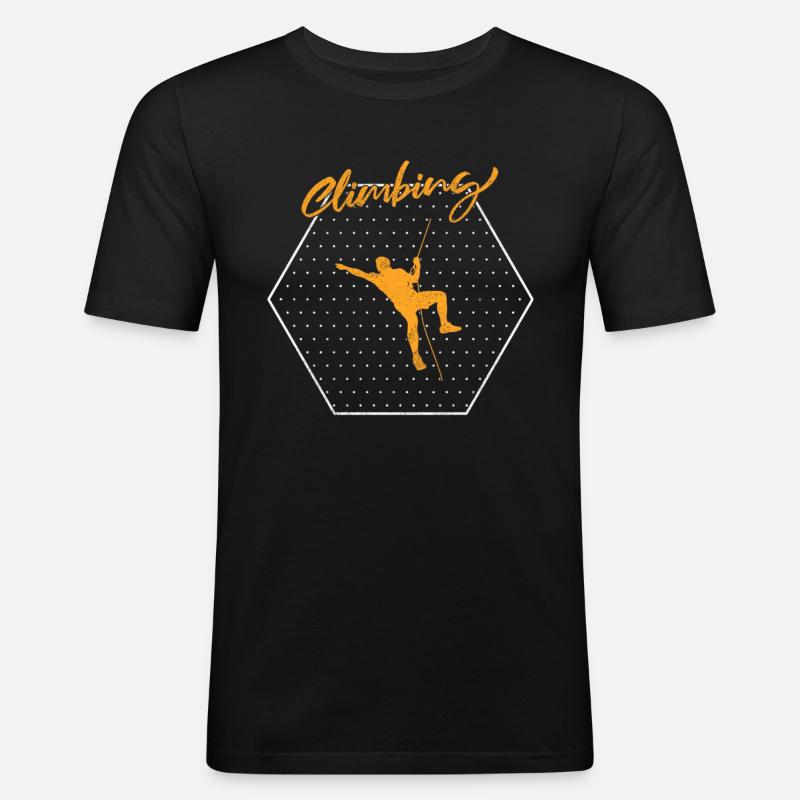 Klettern - Männer Slim Fit T-Shirt - Schwarz