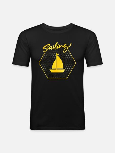 Sail - Men's Slim Fit T-Shirt - black