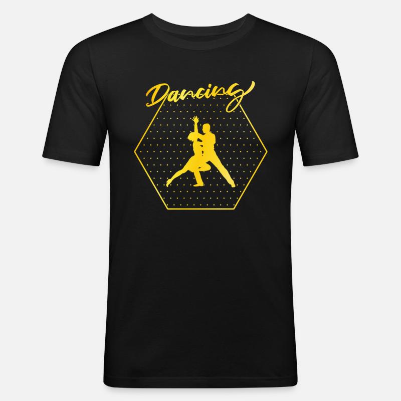 Tanzen - Männer Slim Fit T-Shirt - Schwarz