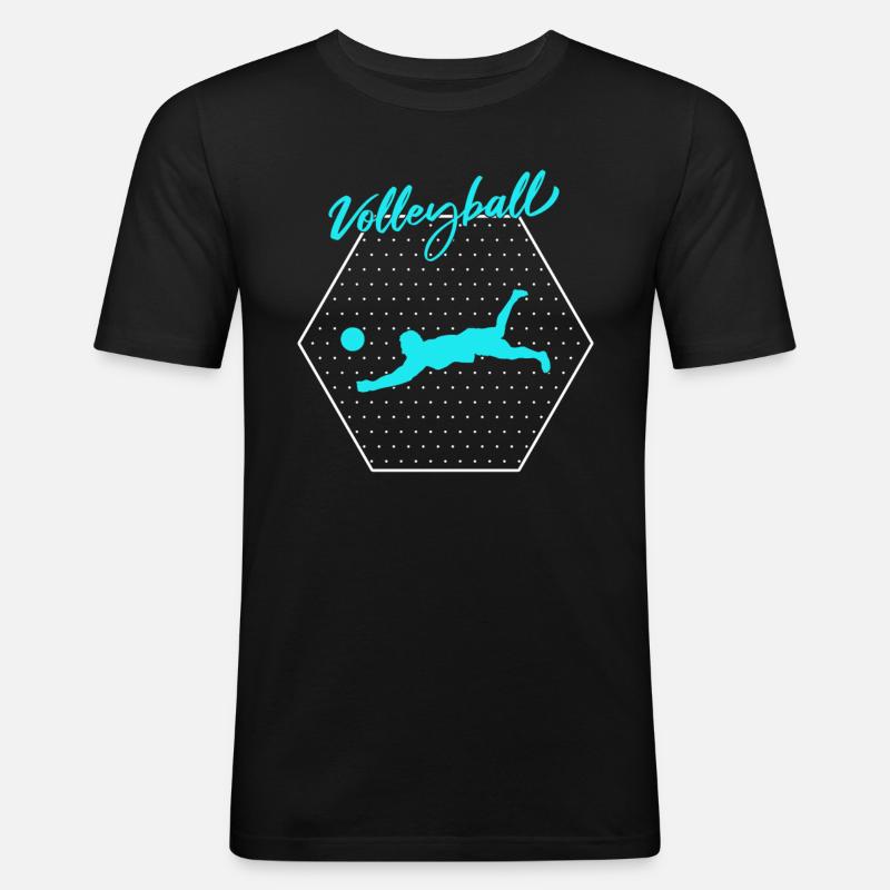 Volleyball - Männer Slim Fit T-Shirt - Schwarz